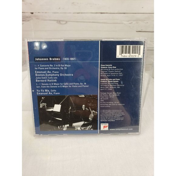 BERNARD HAITINK EMANUEL AX BRAHMS PIANO CONCERTO NO. 2โ CELLO SONATA CD - Picture 4 of 6
